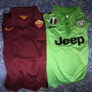Juventus and Roma jerseys